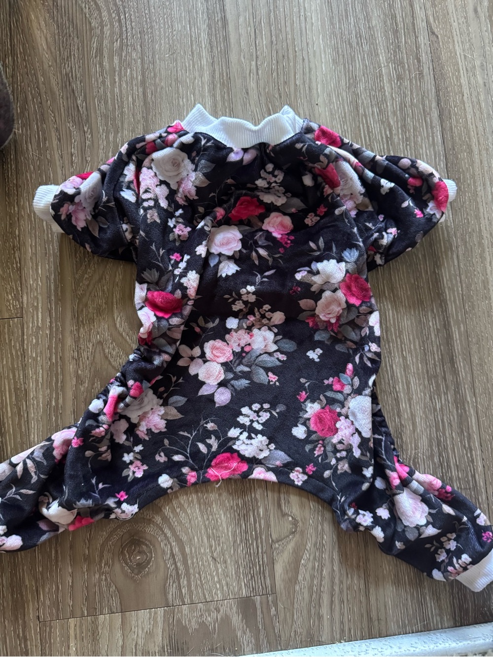 Puppy floral pajamas